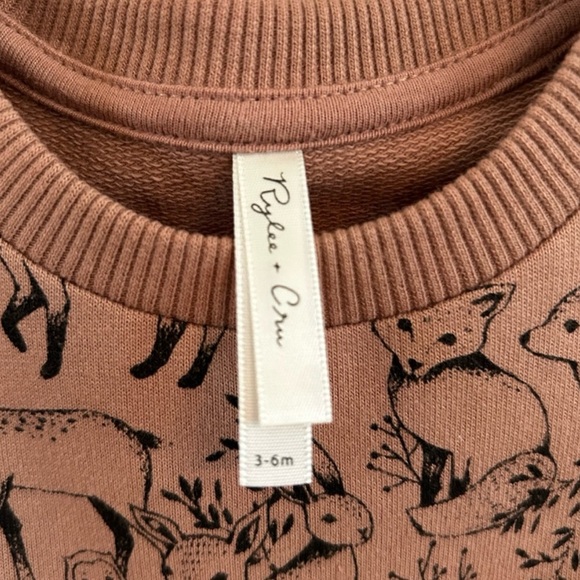 Rylee + Cru Woodland Raglan Dress Truffle Brown Cozy Sweatshirt 3-6 months NWT - Picture 5 of 5